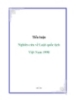 Tiểu luận: Một số vấn đề xoay quanh dự thảo sửa đổi Luật quốc tịch Việt Nam 1998