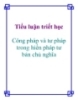 Tiểu luận: Công pháp và tư pháp trong hiến pháp tư bản chủ nghĩa