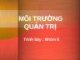 MÔI TRƯỜNG QUẢN TRỊ