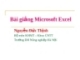 Bài giảng Microsoft Excel