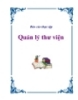 Báo cáo thực tập " Quản lý thư viện "