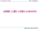 DƯỢC LIỆU CHỨA SAPONIN