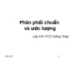 Phân phối chuẩn và ước lượng
