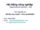 Bài giảng hệ thống nông nghiệp