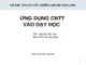 Bài giảng Ứng dụng CNTT vào dạy học