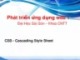 Bài giảng Phát triển ứng dụng web 1: CSS - ĐH Sài Gòn