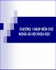 Bài giảng Chủ nghĩa xã hội khoa học - Chương 1: Nhập môn Chủ nghĩa xã hội khoa học